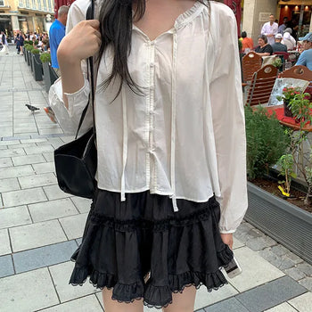 Mora Frill Ribbon Blouse