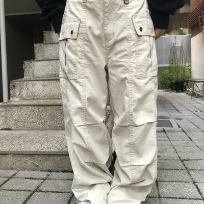 Deep Dyed Dark Cutout Keyring Semi-Wide Pants
