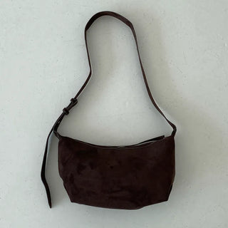 way Brown Suede Hobo Bag   Daily Sling Bag Crescent Crossbody Bag Dumpling Tote Bag