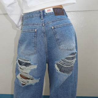 DAMAGED Check Wide Pants