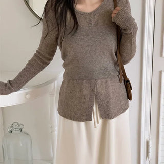 Bustier Sleeveless Cardigan Set