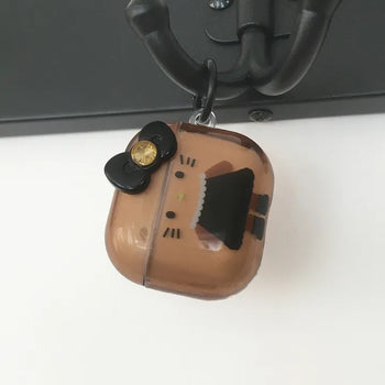 Tottenham Black Ribbon Cat Brown AirPods Case