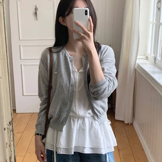 Avant-garde Fit Pendant Round Knit Cardigan