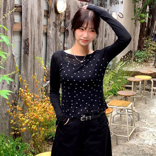 Dot Raglan Long Sleeveless 2 colors