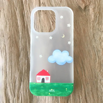 Night House Drawing Translucent Hard iPhone Case