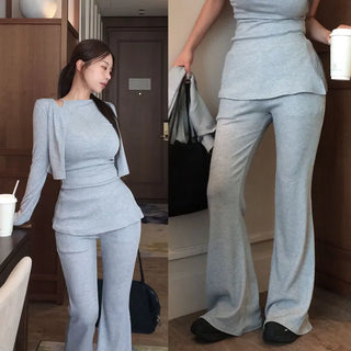 Elif Sleeveless Cardigan Pants 3-Piece Set