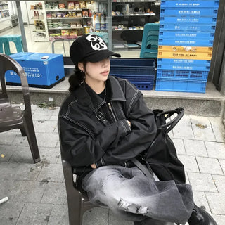 Unisex Denji Stitch Collar Windbreaker (2 colors)