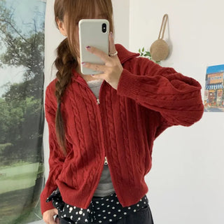 Lare Two-way Knit Zip-up