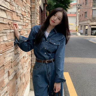 Soul Denim Shirt Pants Two-Piece Set