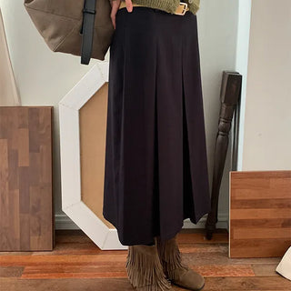 Zenith pleated midi long skirt