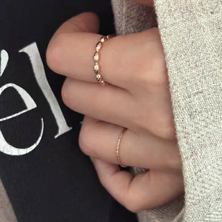 Sausage Egg Ball Layered Silver Ring 2.5mm