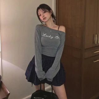 Retron boatneck crop t-shirt