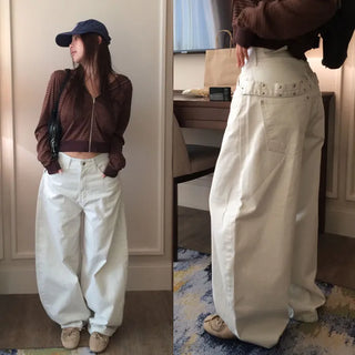 Edyu studded belt wide pants