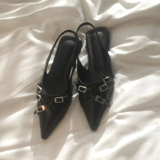 Leferin Buckle Stiletto Slingback Heel [2CM]