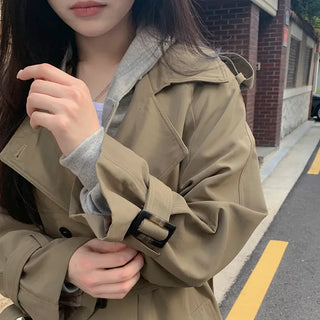 Beginning Double Button Oversized Trench Coat Outerwear