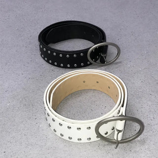 STUDS OVAL BUCKLE BELT