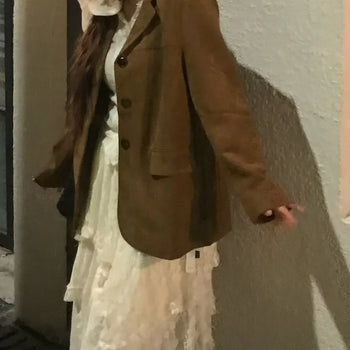 Natural Suede Oversized Jacket