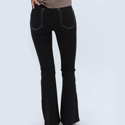Flat Stitch Low-Rise Bootcut Pants