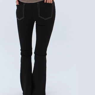 Flat Stitch Low-Rise Bootcut Pants