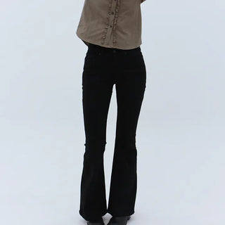 Flat Stitch Low-Rise Bootcut Pants