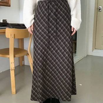 Light Check Long Skirt