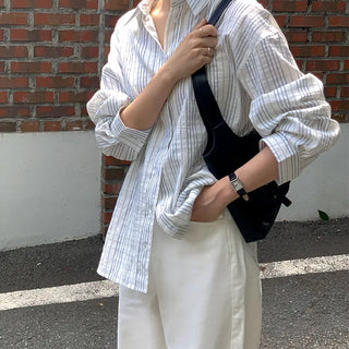 Post Oversized Striped Shirt