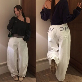 Slia Lettering Damaged Wide Pants