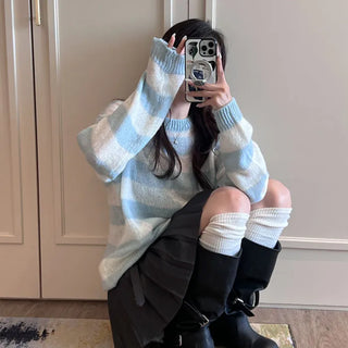 Bitum Striped Loose Fit Knit [Alpaca 8%, Wool 4%]