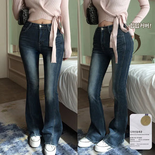 Meldi Cutout Denim Bootcut Pants [Hip Pads]