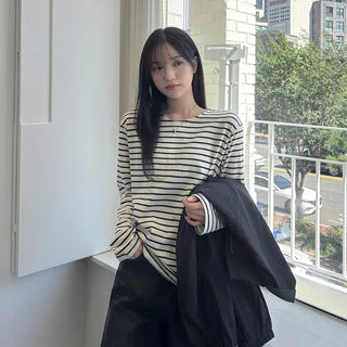 Neville Cotton Striped Long Sleeve T-shirt