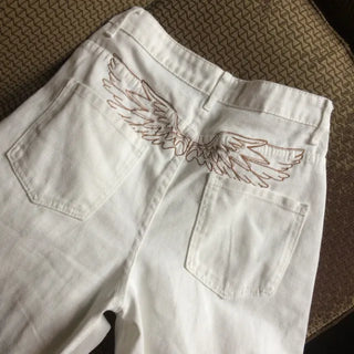 angel embroidered pants