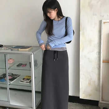 Insi Maxi Long Skirt Fritti Skirt/Elastic Waist Skirt/Elastic Waist Skirt/Comfortable Skirt/Summer Skirt/Plus Size