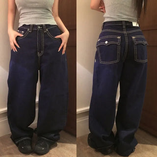 Hoshia Stitch Denim Wide Pants