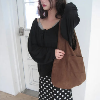 Two-way Leopard Suede Shoulder Bag