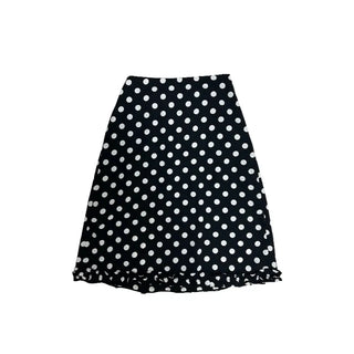 frilled midi polka dot skirt