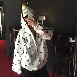 Over star Hooded Zip-Up