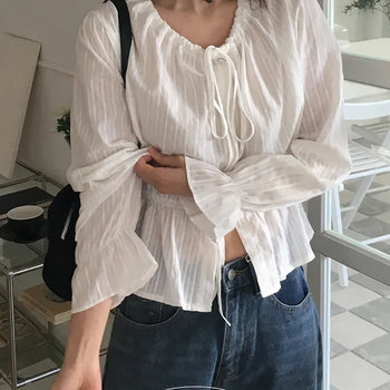 Sweetie Ribbon Long Sleeve Blouse
