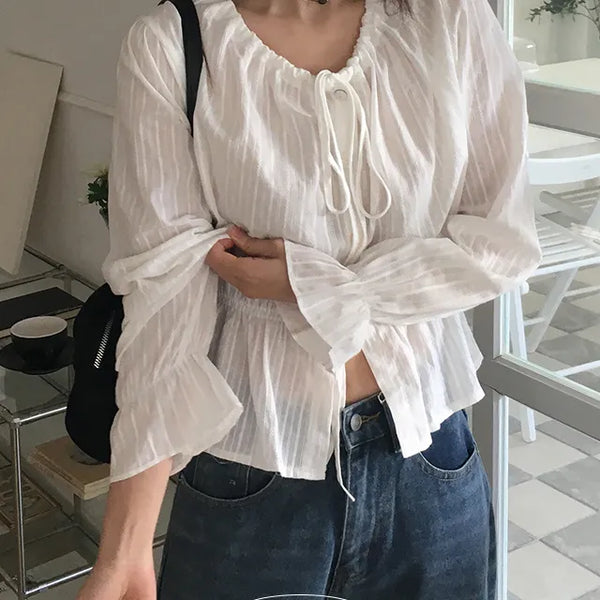 Sweetie Ribbon Long Sleeve Blouse