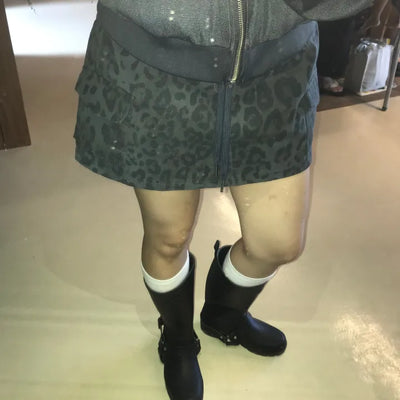 Leopard Cargo Mini Skirt