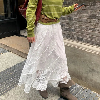 River Lace Flare Long Skirt 2 Colors