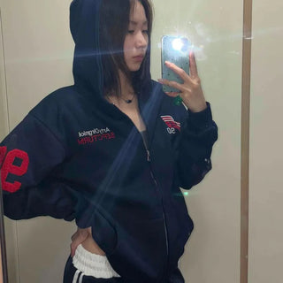 Navy Street Oversized Zip-up Hoodie