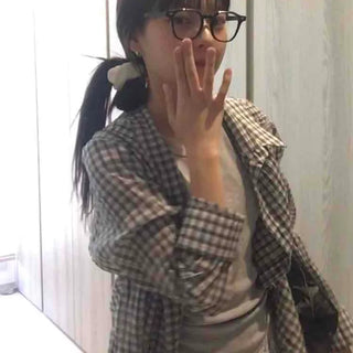 Effortless Chic Small Check Oversized Shirt