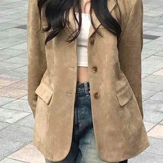 Natural Suede Oversized Jacket