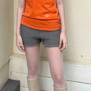 Simple Trendy Slim Fit Boucle Elastic Waist Shorts
