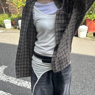 [UNISEX] Tree Check Long Sleeve Shirt