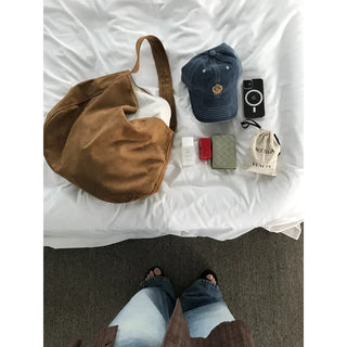 Suede shoulder bag