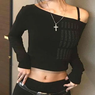 Knocks One-Shoulder Slim Fit Long-Sleeve T-Shirt
