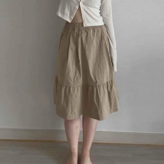 Simple Flare Midi Skirt
