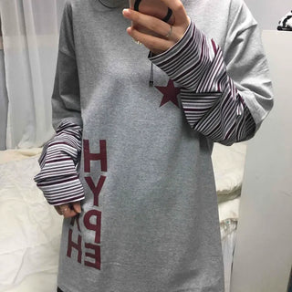Comfortable Layered Round Neck Long Sleeve T-shirt