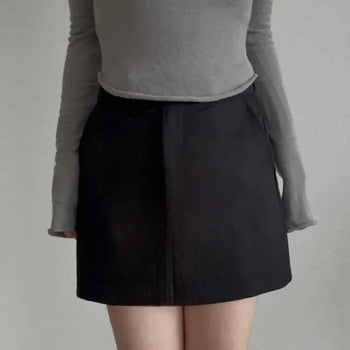 Daily H-Line Button Mini Skirt